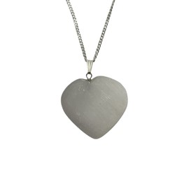 VIE Crystal Heart Pendant, 3cm (Selenite)
