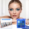BUTBU Eyeshadow Palette, 9 Shades Blue Eyeshadow Palette, High Pigment