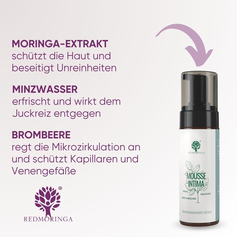 RedMoringa Intimate Cleansing Foam for Women and Men - 99.6%