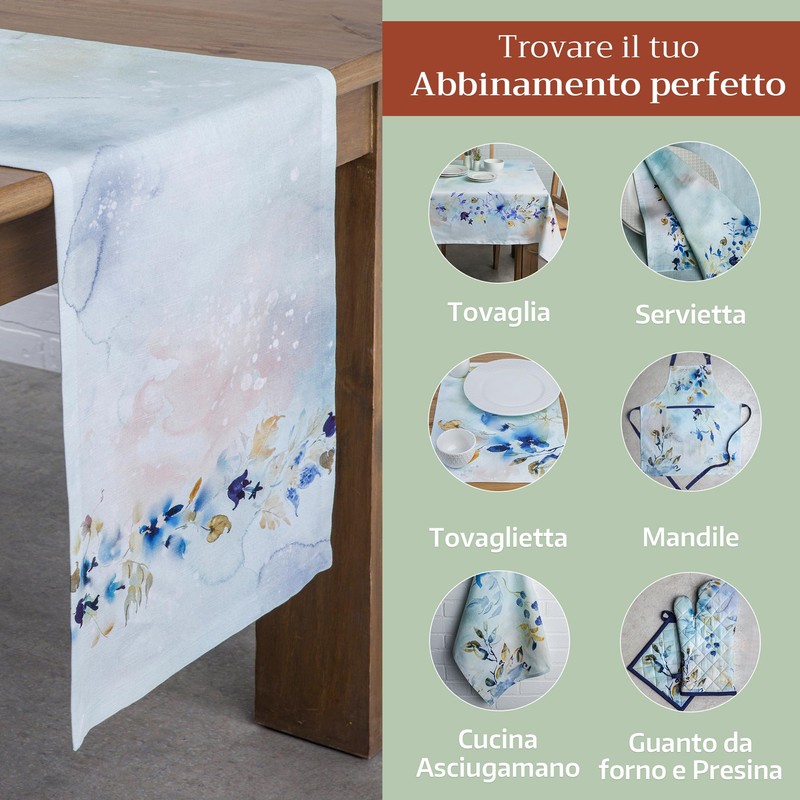 Maison d' Hermine Spring/Summer Table Runner, 100% Cotton, Decorative Easter