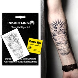 INKARTLINK Semi Permanent Tattoo, Temporary Tattoo, party tattoo, beautiful and realistic design, fun tattoo experience, cruelty-free, non-reflective, waterproof (Peace Dove)