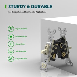 TOPELER Single Pole Toggle Light Switch, 15 Amp, 120 Volt, Framed, Electrical Wall Replacement, Residential and Commercial Grade, 10 Pack, Ivory