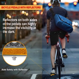 Mountain Bike Pedals - Dual Function Flat and Clipless Pedal - Bicycle Pedals with Reflectors Compatible with SPD, Platform Pedals for BMX Spin Exercise Peloton Trekking Bike (Silver)