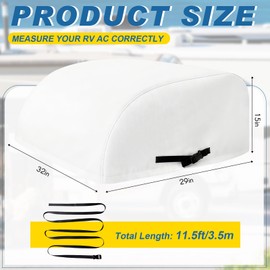 2 Pcs RV Air Conditioner Cover, 32 x 29 x 15",600D Waterproof, White