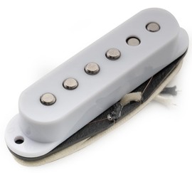 Musiclily Pro ST-50S Staggered Alnico 5 Single Coil Middle Pickup 5.9K for Strat Style Electric Guitar, White