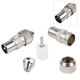 HUISI 5 PCS aerial connectors，2x Female & 2x Male TV Aerial Coaxial Cable Connectors Adaptor,F Connector Adaptor, Coaxial Connector Coax RF Cable Aerial Plug