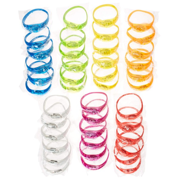 TDL Glow in the Dark Bracelets - 42 Music & Sound Activated Glow Bracelets for Kids & Adults with Flashing LED Strobe, Perfect Party Favors for Birthdays, Concerts, and Glow in the Dark Themed Parties