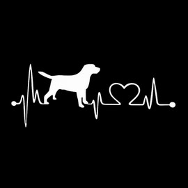 Max-Tonsen Labrador Retriever Heartbeat Car Sticker Car Labrador Retriever Heartbeat Love Decoration Sticker Window Sticker Creative Sticker Car Vehicle Styling Accessories White