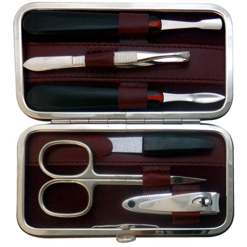 Tenartis 6-Piece Manicure Case Made of Genuine Leather