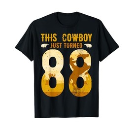 Cowboy 88th Birthday Party Rodeo Hat Horse Lover Ranch Theme T-Shirt