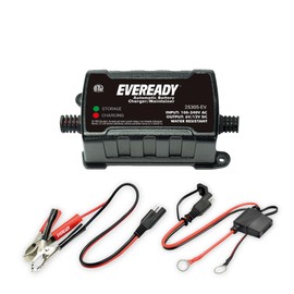750mA Automatic Float Battery Charger for All 6v/12v Lead Acid Batteries - Car Battery Charger Includes Batteries - IP64 Water Resistant Battery Maintainer with Overcharge & Short-Circuit Protection