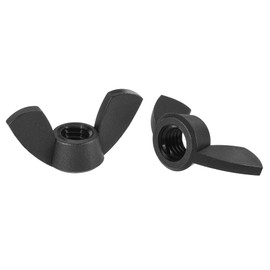 sourcing map Pack of 12 M8 Wing Nuts Nylon Butterfly Nut Hand Twist Tightening Fixings Black