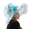 Women Organza Church Derby Hat Wide Brim Sun Hats for