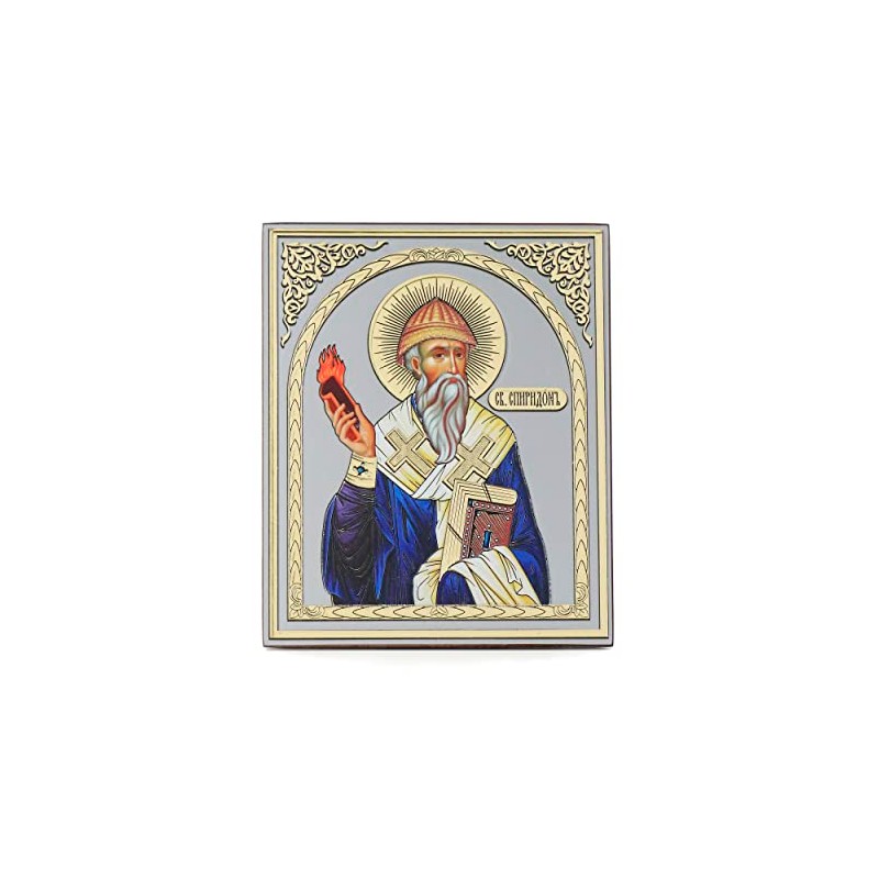 NKlaus Holy Spiridon Wooden Icon 10 x 12 cm Christian