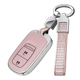 ontto 2 buttons PC Car Key fob Cover compatible with Honda CR-V HR-V pilot Civic 2022 2023 2024 Smart Key case Shell keyring Key holder keychian full protection accessories Pink B