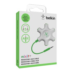 Belkin MixIt Colour Range Rockstar Multi 5 Way Splitter for Headphone - White, F8Z274BT