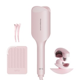 Waver Curling Iron LENA S12 Beach Waver Curling Wand, Hair Tool with 2 Barrels, Anti-Scald Protection, Adjustable Time & Temps, Dual Voltage, Titanium Coating for Effortless, Long-Lasting Waves