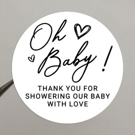 120 x Oh Baby Thank You Stickers Baby Shower Favors, Baby Shower Favors, Baby Shower Ideas, Thank You For Celebrating Baby Shower Stickers, Round Stickers for Favors, Round Candy Labels, 1.6inch