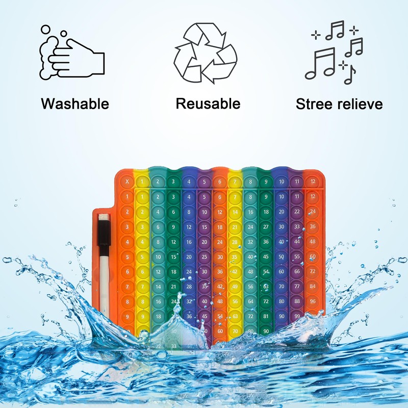 Proweber Multiplication Chart Pop Fidget Toy with Stress-Relieving Poppers Math