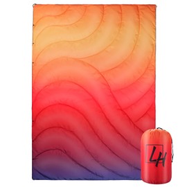 Outdoor Puffy Camping Blanket, Lightweight Down Alternative Puffy Waterproof Stadium Blanket with Portable Bag, Lightweight Camping Blanket for 2 People, Cold Weather, Sports, Travel, Car, 79*54 inch