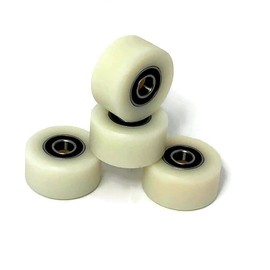 Nylon Pulley 4 pcs 2 inch Nylon Roller Wheel with Bearings, CNC Guiding Wheel Flat Belt Idler (2 in Diameter - 1 in Wide - 1/2 in Bearing)
