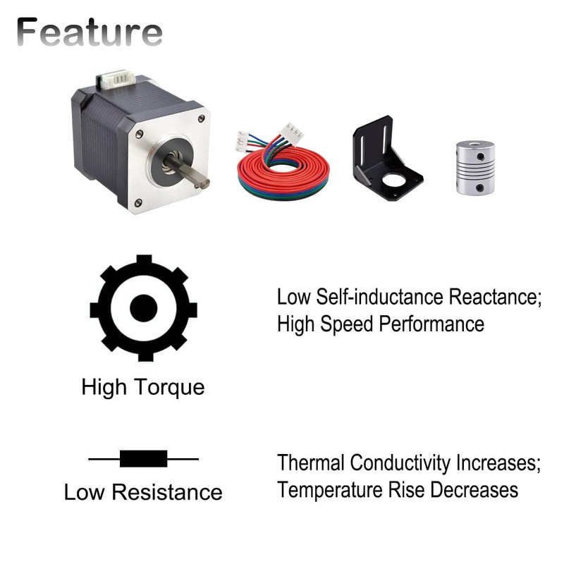 JYUDAUFU Nema 17 42 × 48mm Stepper Motor DC 12V
