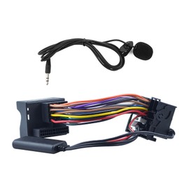 Flylin Bluetooth AUX Music Adapter, 12-Pin Bluetooth AUX IN Music Cable Module with Microphone, Microphone Hands-Free Kit Compatible with Volkswagen Skoda RCD210 RCD310 RCD510 RNS510 Car Radio