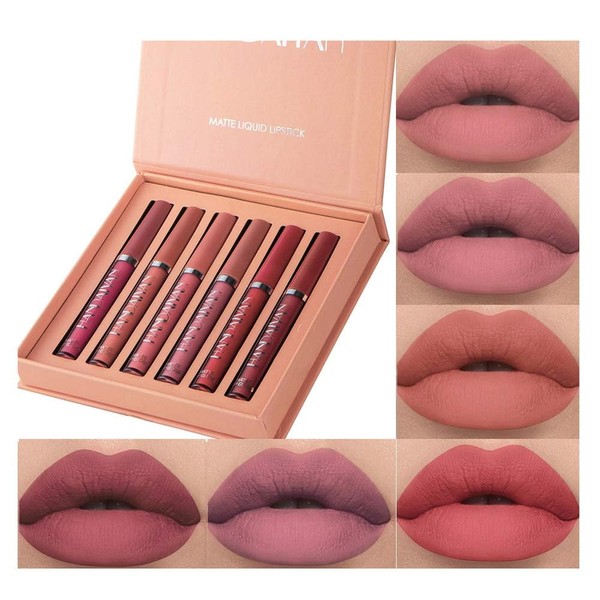 BestLand 6Pcs Matte Liquid Lipstick Makeup Set, Matte liquid Long-Lasting