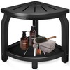 KingPavonini Bamboo Corner Shower Stool for Shaving Legs Foot Rest,