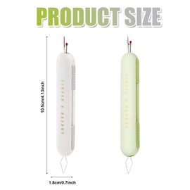 2pcs 2 in 1 Needle Threader Seam Ripper, Integrated Seam Remover & Needle Threading Tool Multifunctional Unpicker for Sewing Crafting Knitting Cross Stitch Quilting Supplies(Grey, Green)