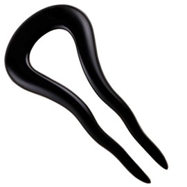Camila Paris CP2670 French Twist Stick Clip Pins, Black, Wavy Hair Pin U-Shaped Hair Fork for Girls Spiral Updo Chignon Bun Holder, Fashion Flexible Styling Hair Accessories for Women, Made in France
