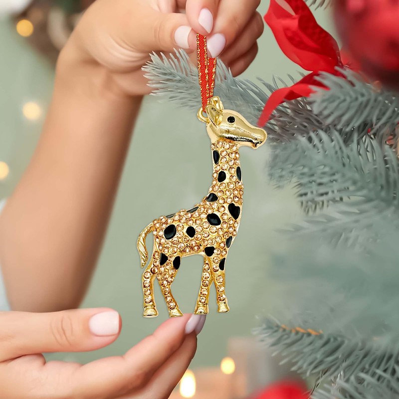 HEYINSHEN Giraffe Christmas Ornaments Gold Giraffe Hanger for Xmas Decor