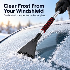 Extendable Car Snow Brush and Ice Scraper for Winter Windshield Cleaning – Detachable 2-in-1 Snow Removal Tool with Telescopic Handle