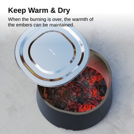 EAST OAK Fire Pit Lid for 29'' Camber Smokeless Fire Pit Only, 304 Stainless Steel Fire Pit Accessories for Outdoor Fire pits, Waterproof, Anti-Rust, and All-Weather Resistant, 27" D x 0.78" H