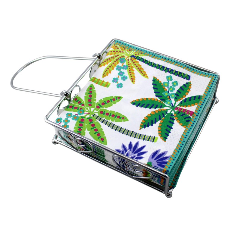 Dependable Industries Chrome Napkin Holder With Arm Classic Heart Design,