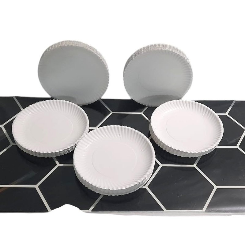 Platos Desechables Redondos de Cartón, No. 3, 15,5 cm de
