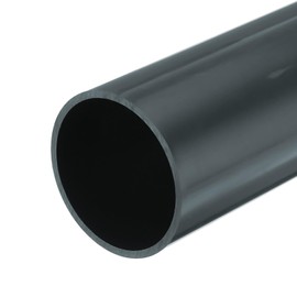 MECCANIXITY 3 Inch PVC Rigid Tube Round Pipe Tubing Hardware Tubing 69.4mm ID 76mm OD 20cm/8" Length Dark Grey High Impact for Water Pipe, Crafts