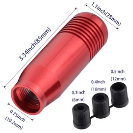 Padaodao Aluminum Alloy Gear Knob Lever Stick Shifter Handle Shift Grip Head fit Most Automatic Manual Vehicles SUV Trucks, Red