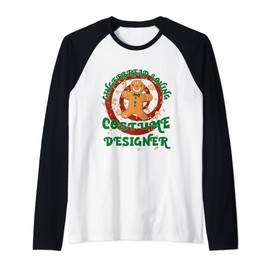 Costume Designer Job Gingerbread Funny Xmas Raglan Baseball Tee