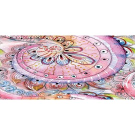 Ambesonne Eastern Pencil Pen Holder, Traditional Floral Pattern Colored with Watercolor Effects Art, Printed Ceramic Pencil Pen Holder for Desk Office Accessory, Multicolor