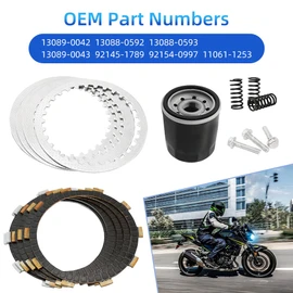 GOLKNHA Clutch Kit & Friction Steel Plates Cover Gasket & Oil Filter Compatible with Kawasaki Ninja 400 EX400 Z400 ER400 2018-2024