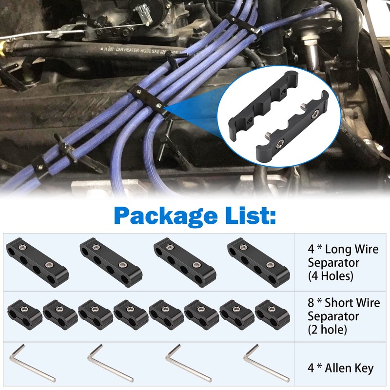12pc Car Engine Spark Plug Wire Separator Divider Set for