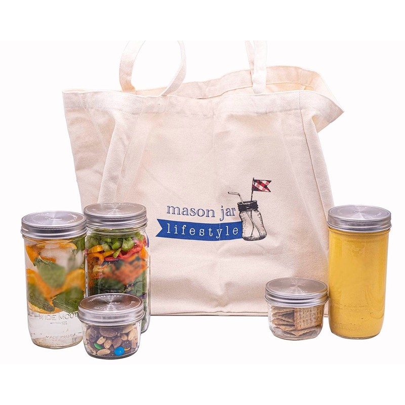 Mason Jar Lifestyle 5 Pack Stainless Steel Storage Lids with