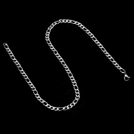 ZIYMU Figaro Chain Necklace, Surgical Stainless Steel, Men's, Women's, Silver, 3 Types, 2 Sizes, Stainless Steel