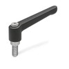 Ganter Normelemente GN 300.1-78-M10-32-SW 1-78-M10-32-SW Adjustable Clamping Lever with Stainless