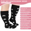 Zuimei 3 Pairs Plus Size Compression Socks for Women &