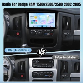 Radio for Dodge RAM 1500 2500 3500 2002 2003 2004 2005, 9 Inch Touch Screen Android Car Stereo with Wireless Carplay Android Auto Bluetooth,WiFi,GPS,AHD Backup Camera+MIC