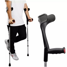 Pepe - Forearm Crutches for Adults (x2 Units, Open Cuff), Adult Crutches Adju...