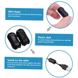 OSALADI 20 Pcs High Frequency Filter Ferrite Clip on Ferrite Ring on Noise Filter Cable Diameter Ferrite Chokes Ferrite on Noise Filter Home Supplies Removable Ferrite Core Abs