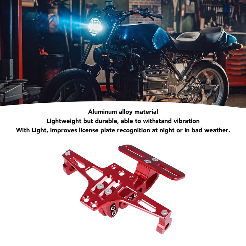 Adjustable License Plate Frame with Light Aluminum Alloy Mudguard Eliminator